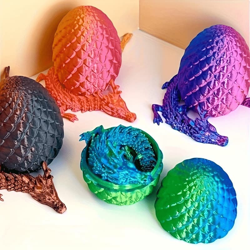 Cross-border hot-selling Chinese dragon 3D printed toy dragon joints movable creative dragon ornaments hand-made landscaping dragon egg