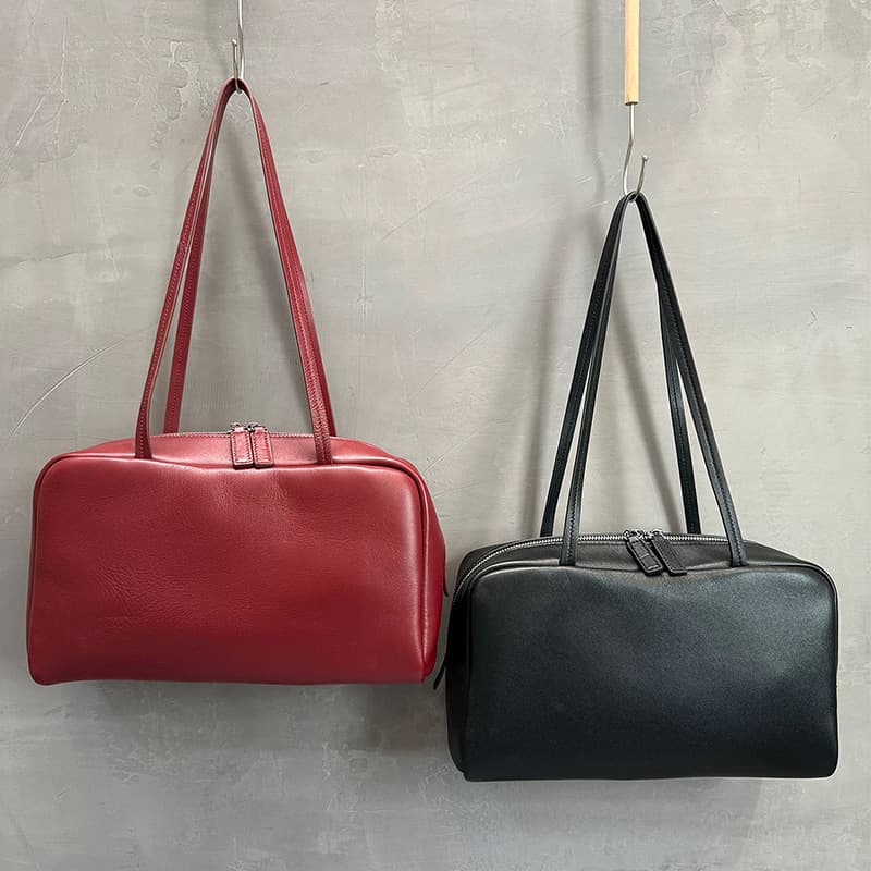 Real sheepskin! Astra bowling bag Boston commuter simple shoulder armpit bag women's genuine leather material