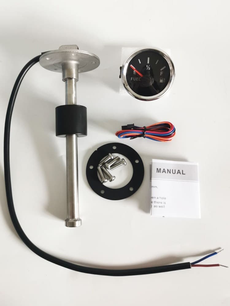 Universal Fuel Level Sensor Float for Modified Fuel Gauge, Compatible with Cars, Excavators, Forklifts, 12V/24V with Light