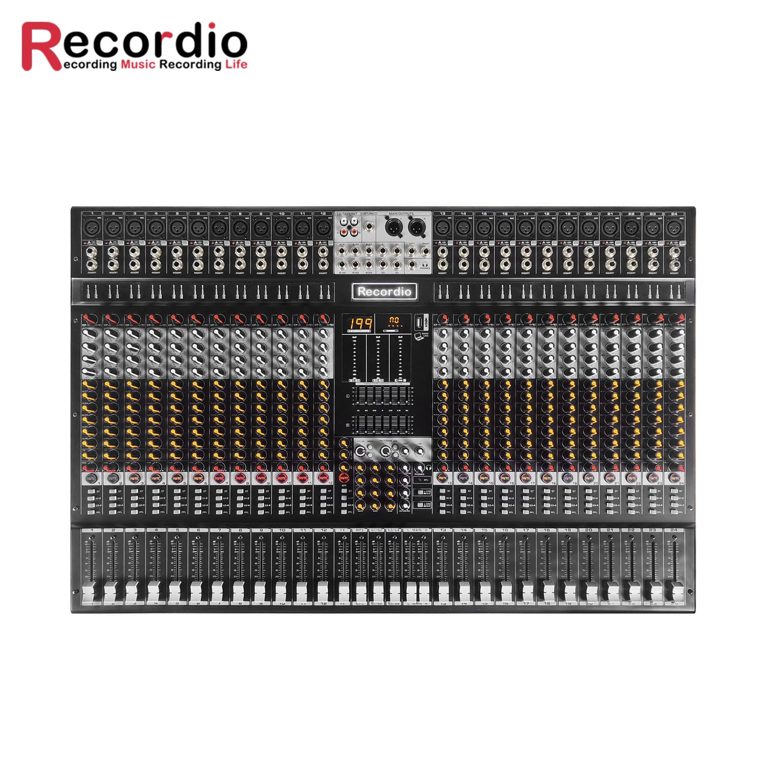 GAX-XM24 Professional 24-Channel Bluetooth Digital Mixer DJ Music Vocal Mixing Console Stereo Soundboard