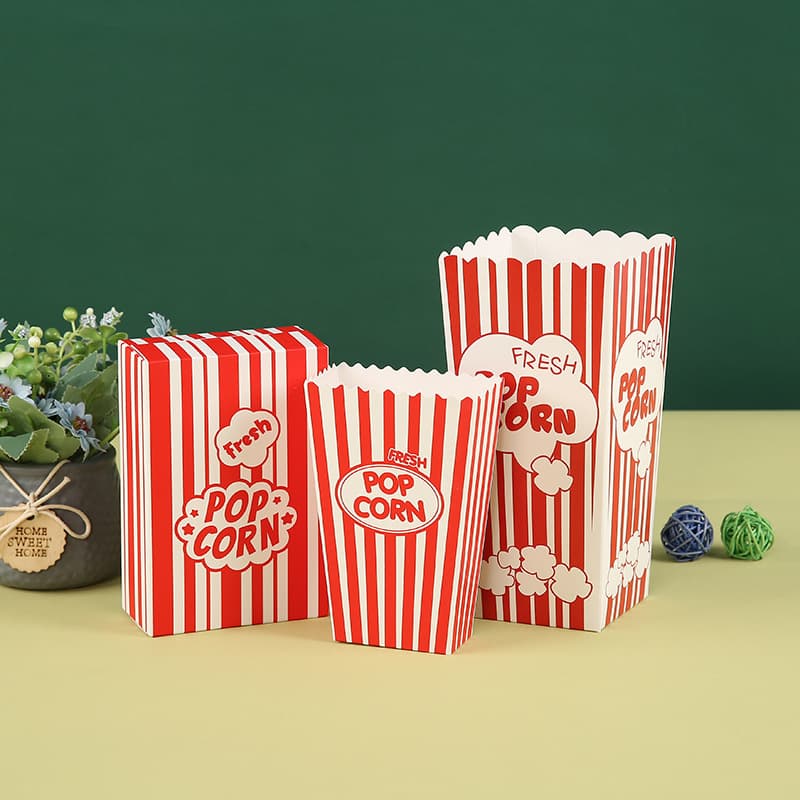 Popcorn box disposable packaging baking packaging carton snack chip box food packaging box wholesale