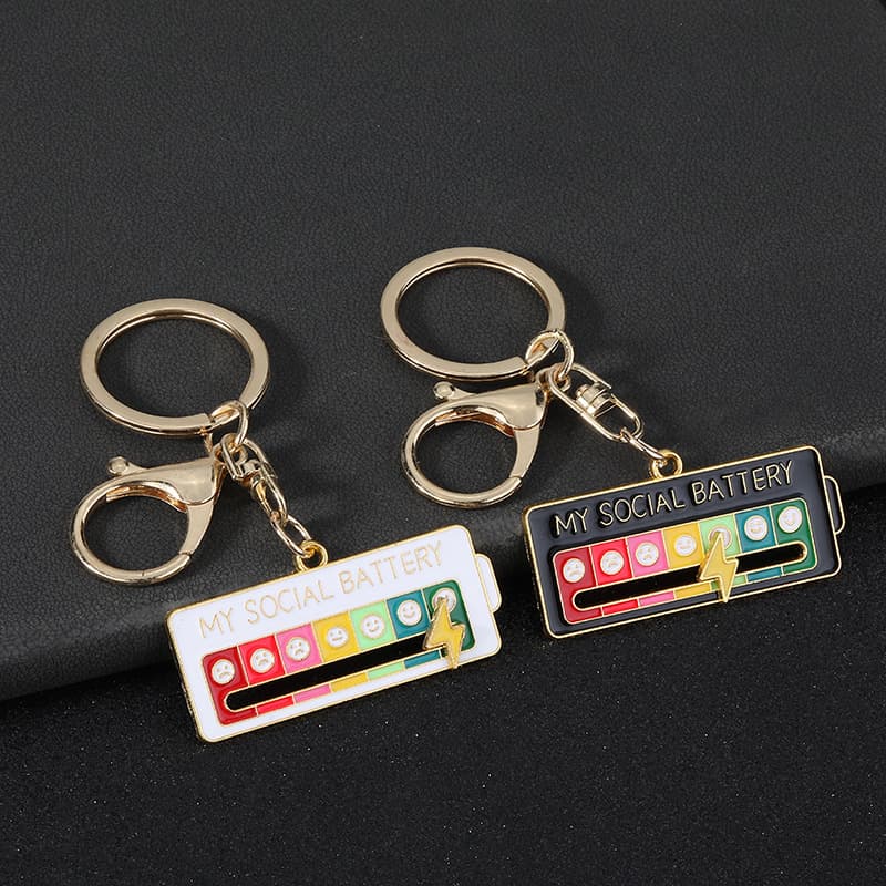 Cross-border hot-selling new product My Social Power Alloy Keychain Jewelry Necklace Pendant Mood Indicator Keychain