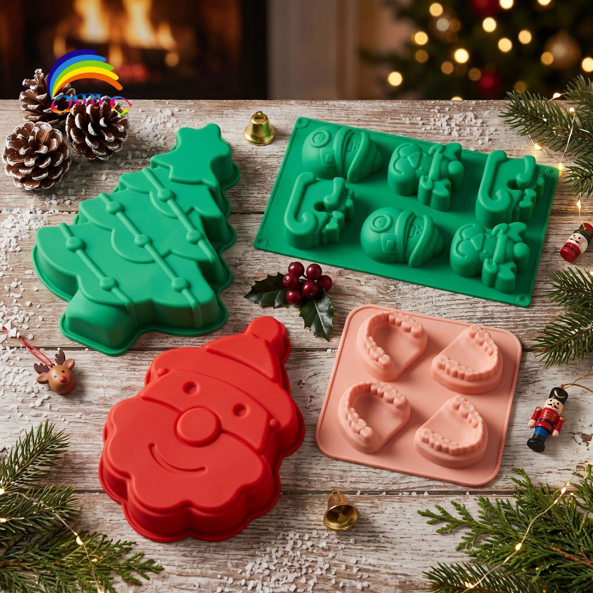Christmas Cartoon Creative Santa Claus Christmas Tree Snowman Cake Mold Silicone Mold DIY Baking Mold