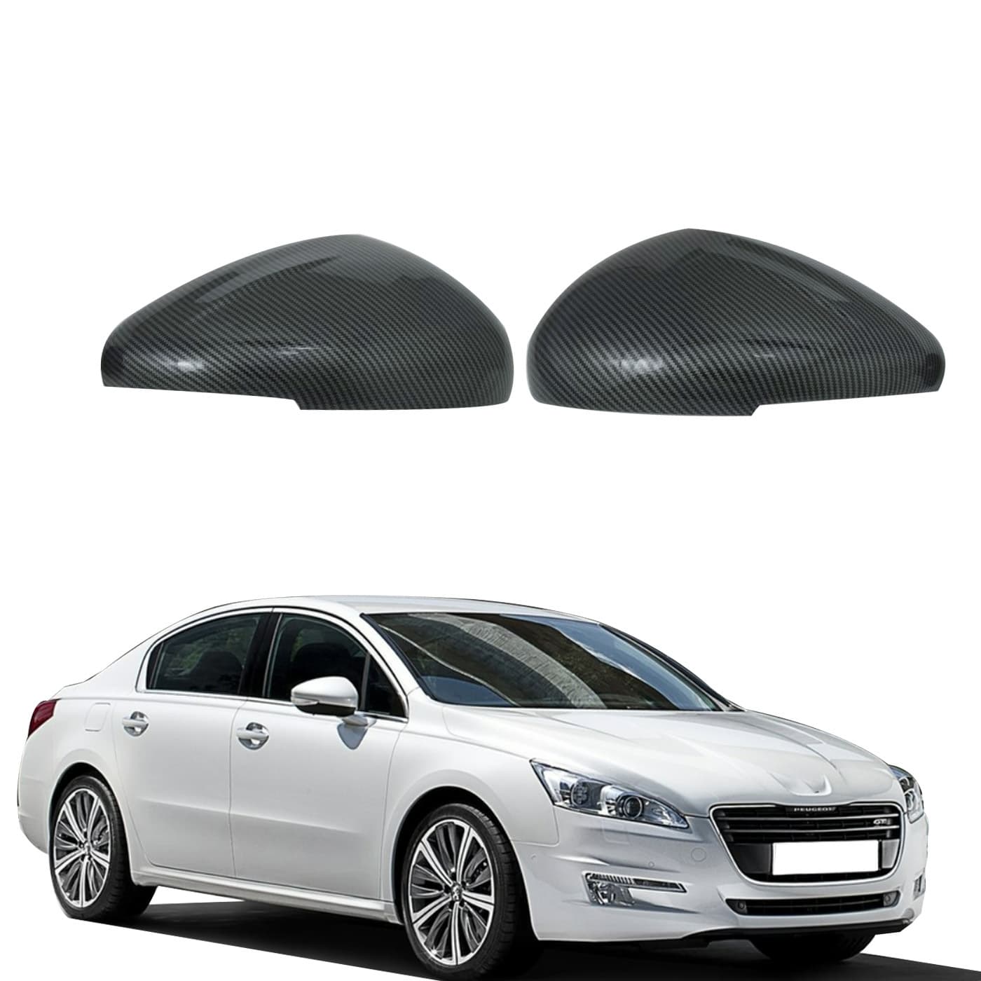 Compatible with 2012-2015 Peugeot 308 308S 408 508 2008 Carbon Fiber Rearview Mirror Cover