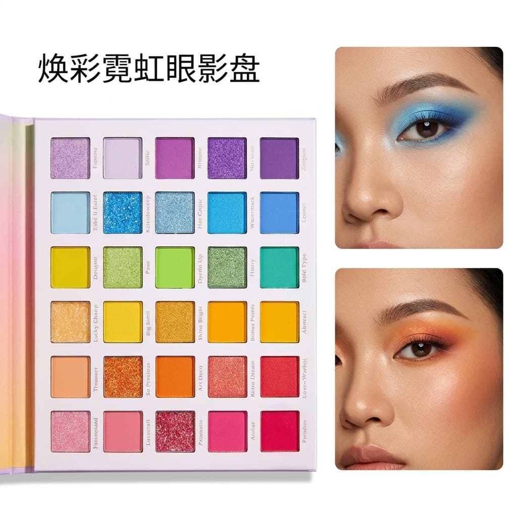MGL30 Color Rainbow Eyeshadow Set - Diverse Cosmetic Eyeshadow Palette with Pearl Shimmer, Fine Sparkle, Matte, Stage Makeup, and Candy Glitter