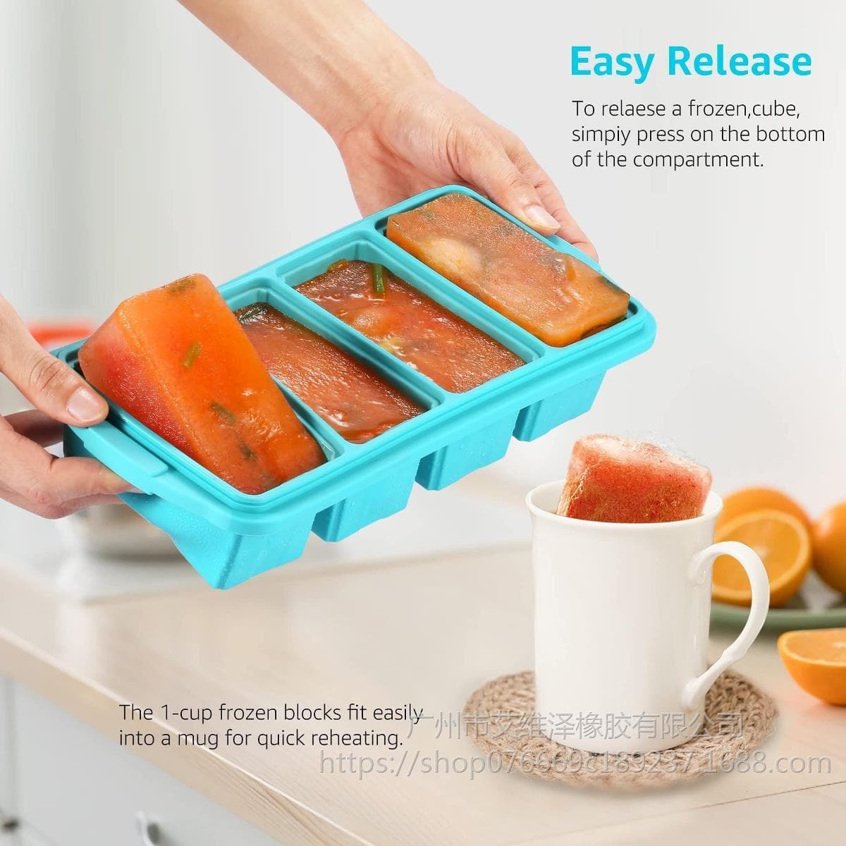 Silicone Ice Cube Tray Long Strip Large Ice Cube Maker Commercial Whiskey Ice Mold Creative with Lid Food Storage Baking