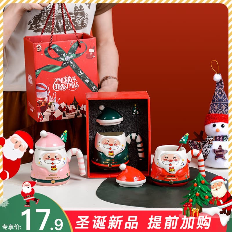 Creative Cartoon Santa Claus Ceramic Mug Internet Celebrity Cute Hand-Painted Water Cup Amazon Souvenir Gift Coffee Mug