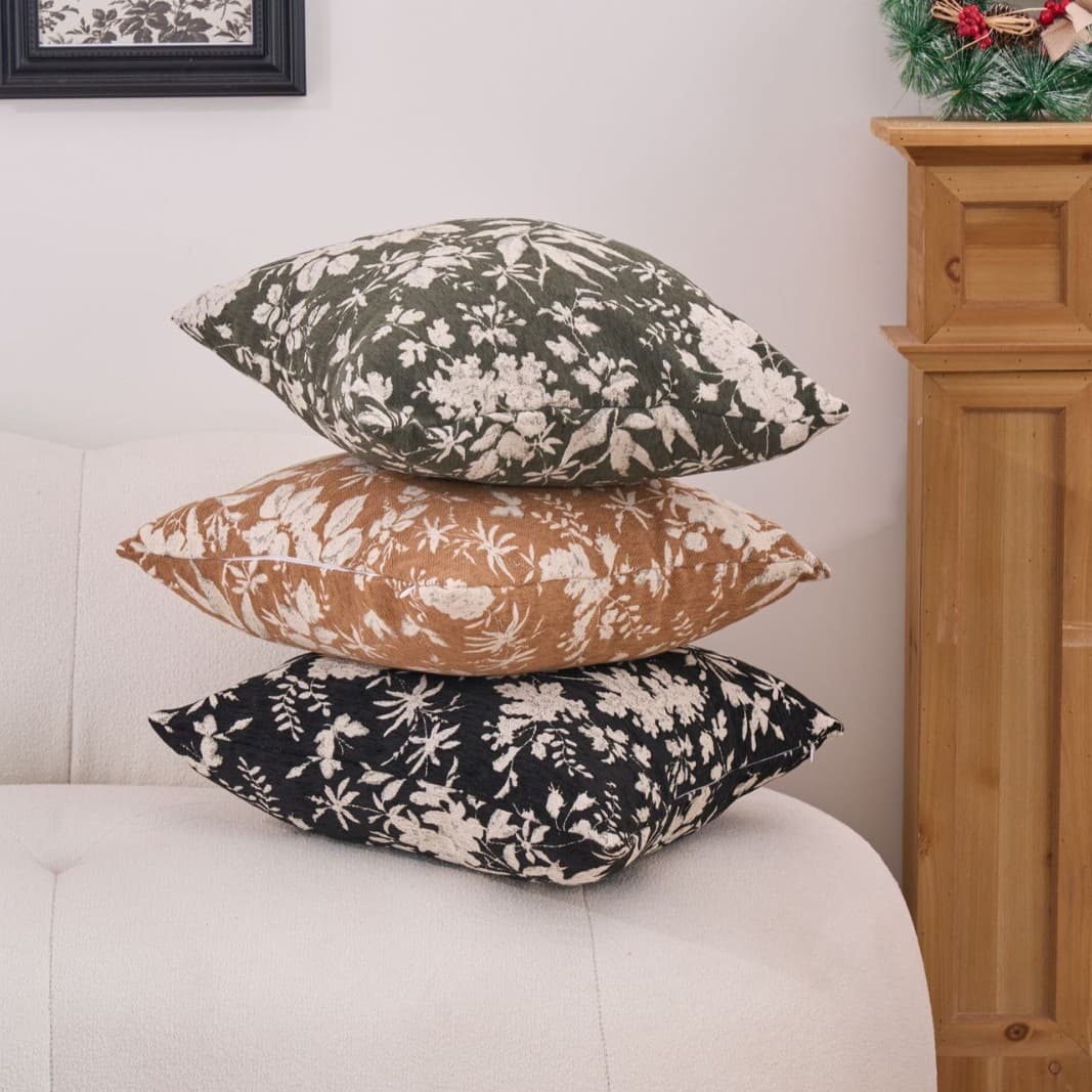 Yiman Qi Yun Chenille Jacquard Throw Pillow, Thick Cushion, Nordic Style Grid Pillow Cover for Living Room, Reversible
