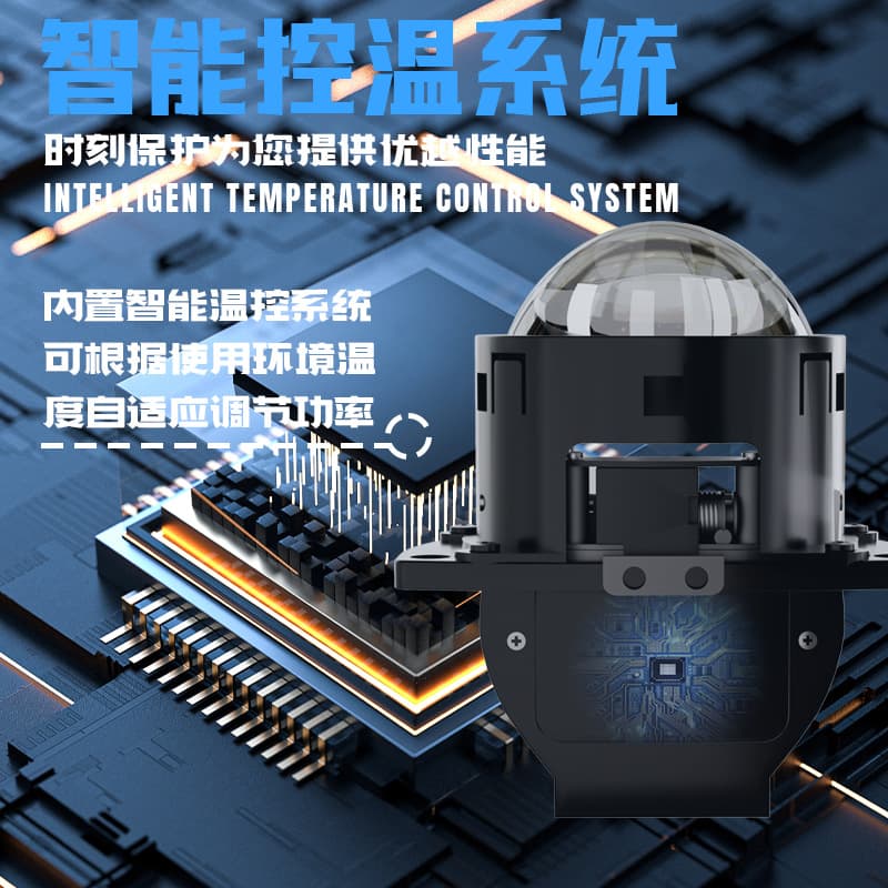 HAIZG Cross-border Car LED Headlight with Lens H3 Dual Cup Dual Beam Lens Headlight Modification Front Bulb