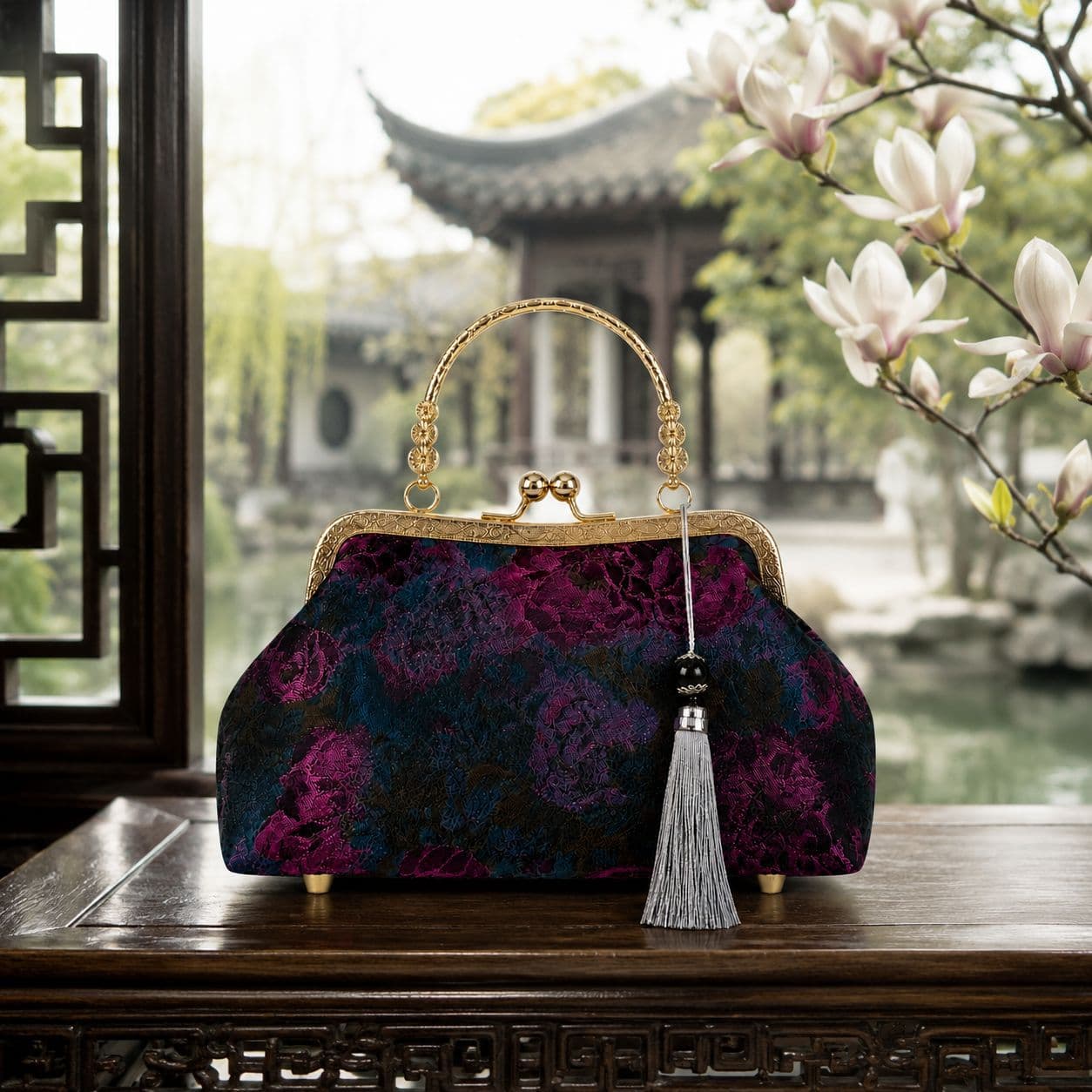 Evening Bag New Chinese Style Cheongsam Clasp Bag Live Stream Women's Handheld Crossbody Bag Cross-border Bag Runway Bag