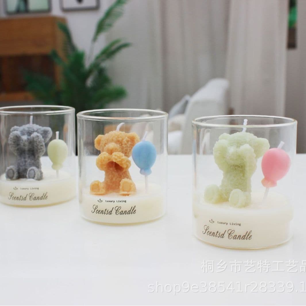 Trendy Mini Bear Creative Decorative Scented Candle Home Decor Atmosphere Setting Indoor Fragrance Candle