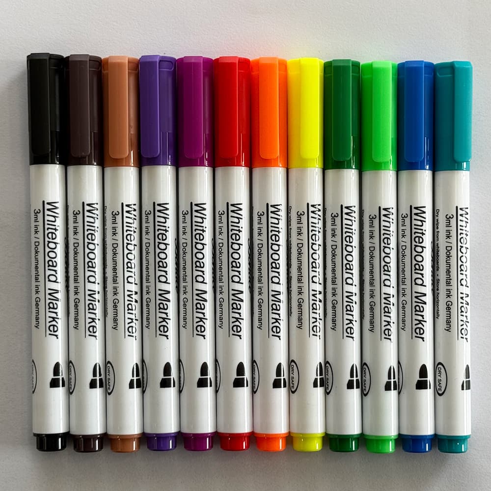 Colorful Whiteboard Markers, Refillable, Large Capacity, for Children's Drawing Board, Home, Teaching, Office, Water-Based Markers