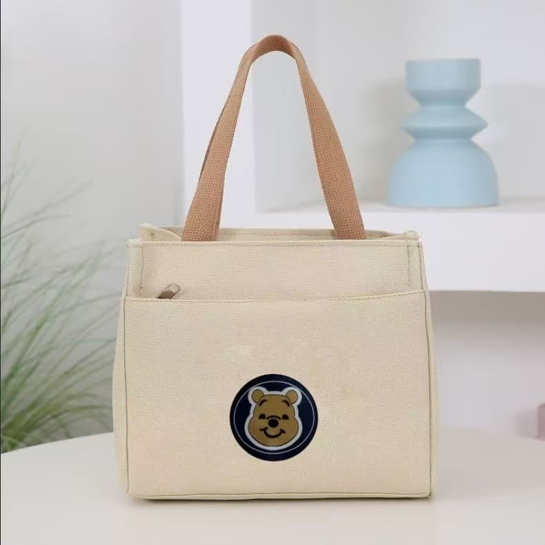 2025 New Cartoon Japanese Nezha Canvas Bag Women Moms Going Out Handbag Bento Office Workers Tote Bag