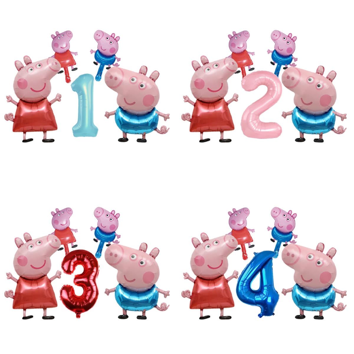Genuine authorized standing cartoon piglet aluminum film balloon children's birthday party decoration pig daddy pig mom Peppa pig balloon