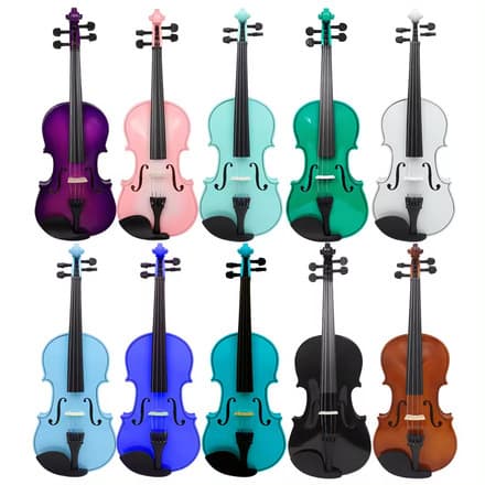 Factory direct sales color violin wooden violin beginner adult children practice solid wood violin violin