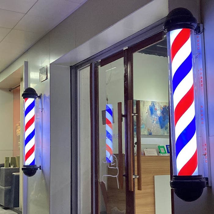 Hairdressing Rotating Light LED Salon Sign Light, Ultra-bright Outdoor Waterproof Wall-mounted Barber Shop Light Box