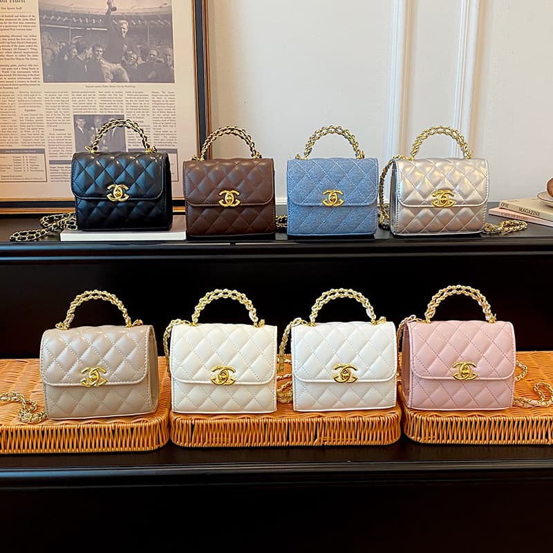 Cross-border Hot-Selling Kids Bag Women's Handbag Versatile Diamond Quilted Stitched Single-Shoulder Mini Square Bag Crossbody Chain Bag