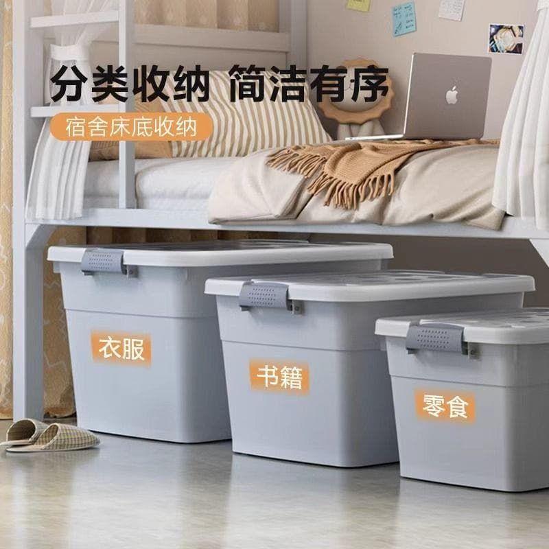 Large Capacity Storage Box with Lid and Wheels, Thickened Plastic Organizer for Home Wardrobe and Bone Dish