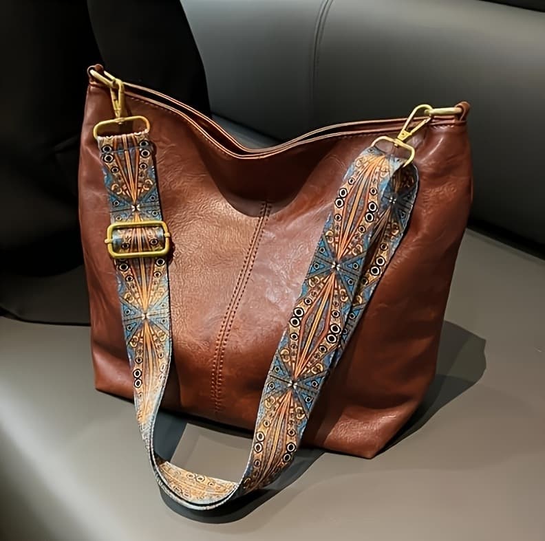 European and American Style Large Capacity Bucket Bag, PU Women's Handbag, In-Stock Street Fashion High-End Crossbody Bag