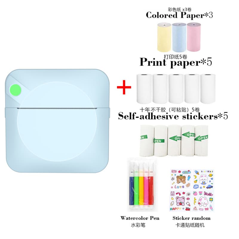 Foreign trade mini printer photo printer wireless connectable to mobile phone error printer portable printer h