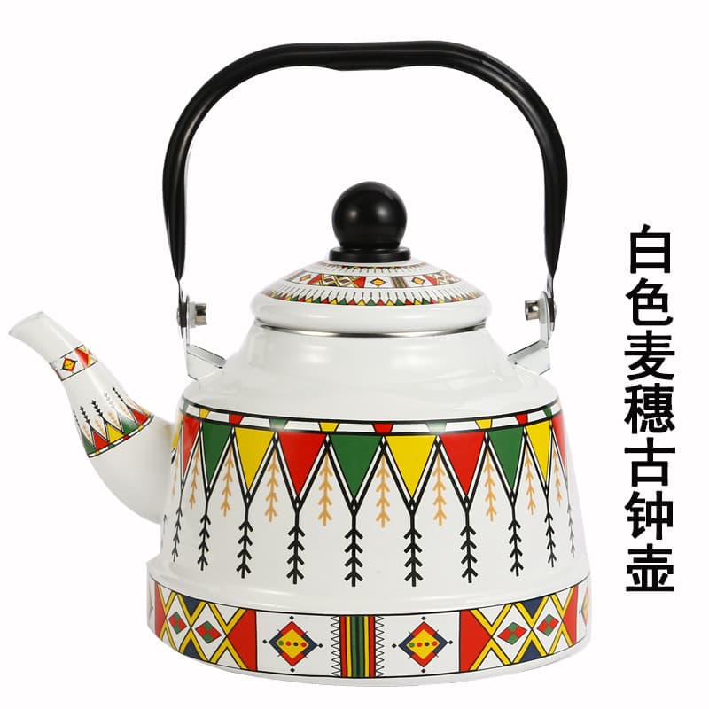 Enamel pot can open flame enamel 2.5L enamel pot enamel coffee porcelain pot kettle induction cooker Russian enamel pot
