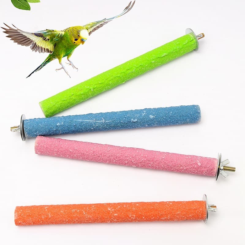 Tiger skin peony parrot supplies claw grinding foot stick molar stick chewing toy sand coated stand pole stand stand stick birdcage accessories