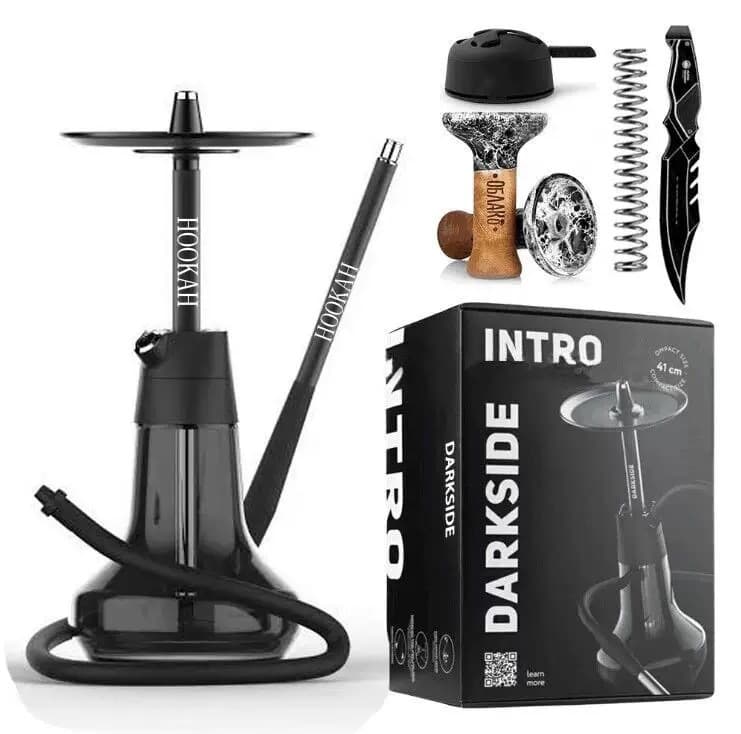 Darkside Aluminum Alloy Hookah Portable Hookah with Handle Packaging Arabic Hookah Small Pot Black