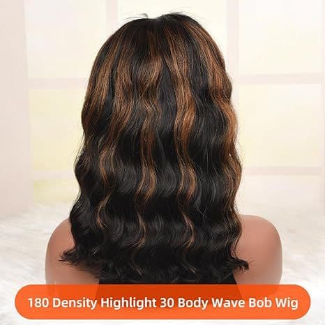 Amazon New Arrival Wigs Brown Highlighted Middle Part Short Curly Big Wave Wigs for European and American Women Wholesale from Factory