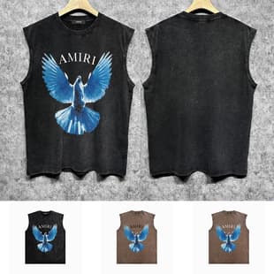 In Stock, Cross-Border, European and American Streetwear, Summer T-Shirt, Distressed Sleeveless Tank Top