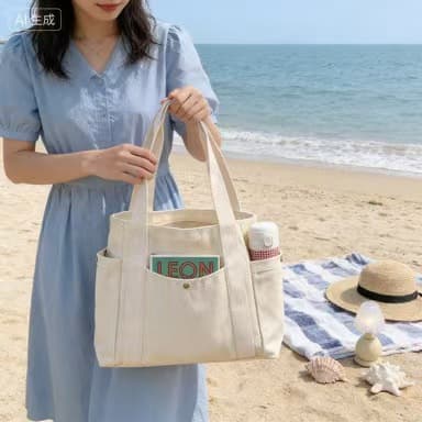 Canvas Bag for Women Minimalist Shoulder Bag College Student Versatile Handbag Commute Large Capacity Multifunctional Tutoring Tote