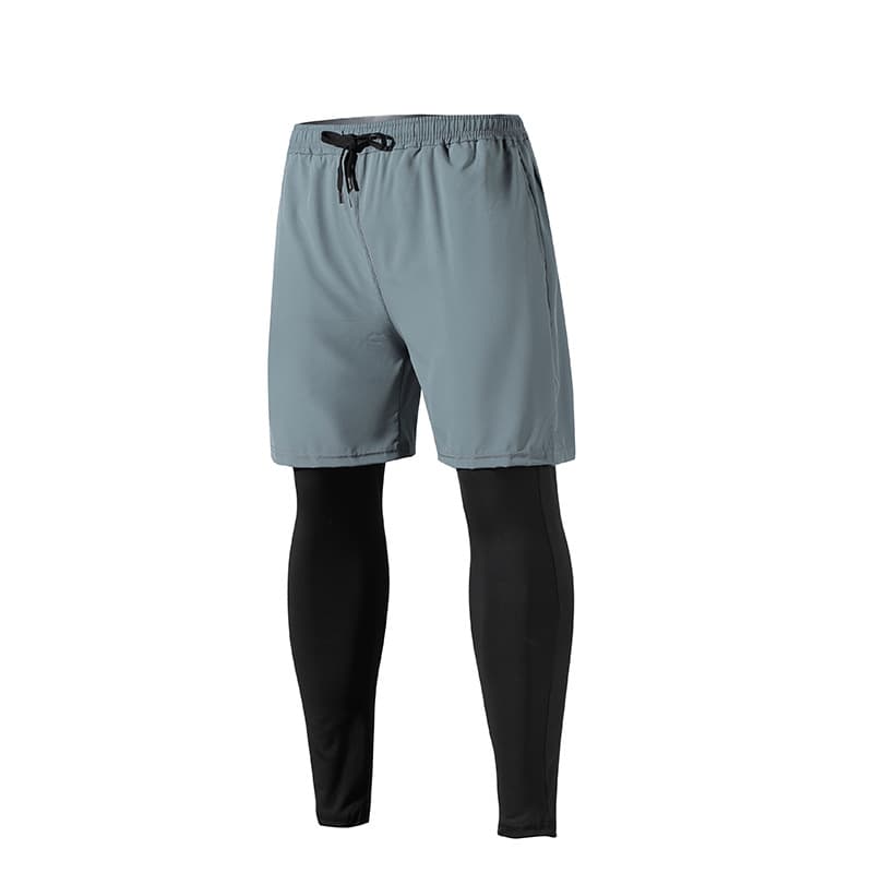 Running Pants Spring Men's Marathon Track and Field 2-in-1 Long Pants Quick-Dry Sports Pants Training Fitness Tights Trendy