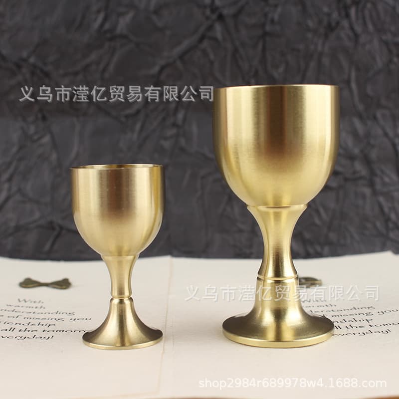 Brass Cup Small and Large Stemmed Wine Glasses Home Brass Premium Cup Retro Small Wine Glass Wine Set Liquor Cup Decoration