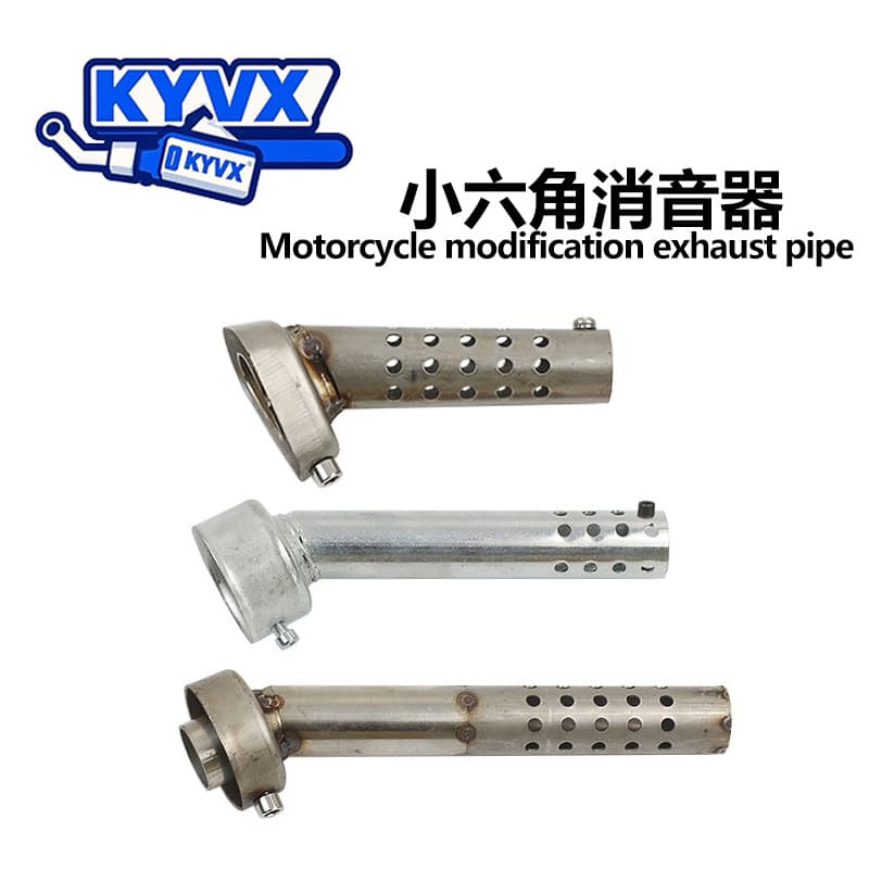 Motorcycle exhaust pipe Scorpio small hexagonal silencer triangle exhaust round back pressure core silencer plug universal noise reduction
