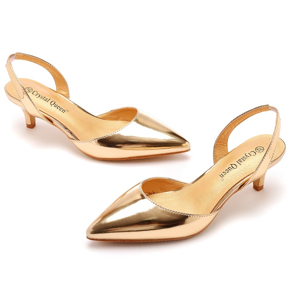 5cm Export Large Size Thin Heel Pointed Toe Sandals, Back Strap High Heels White High Heel Sandals Women Gold Wedding Shoes