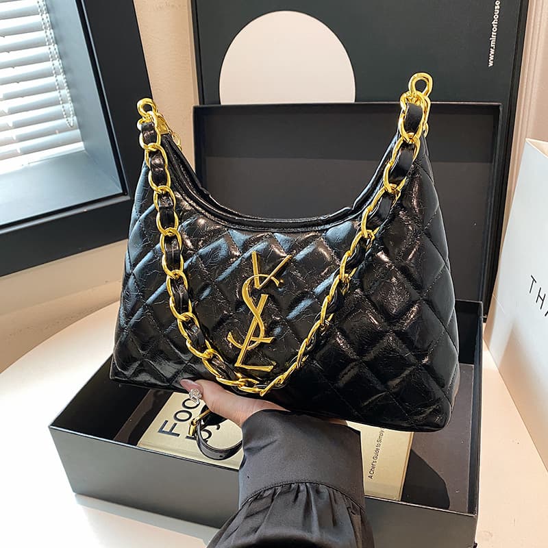 Lingge 2025 bag new fashion high-end large-capacity underarm fragrance chain shoulder bag for women crossbody bag