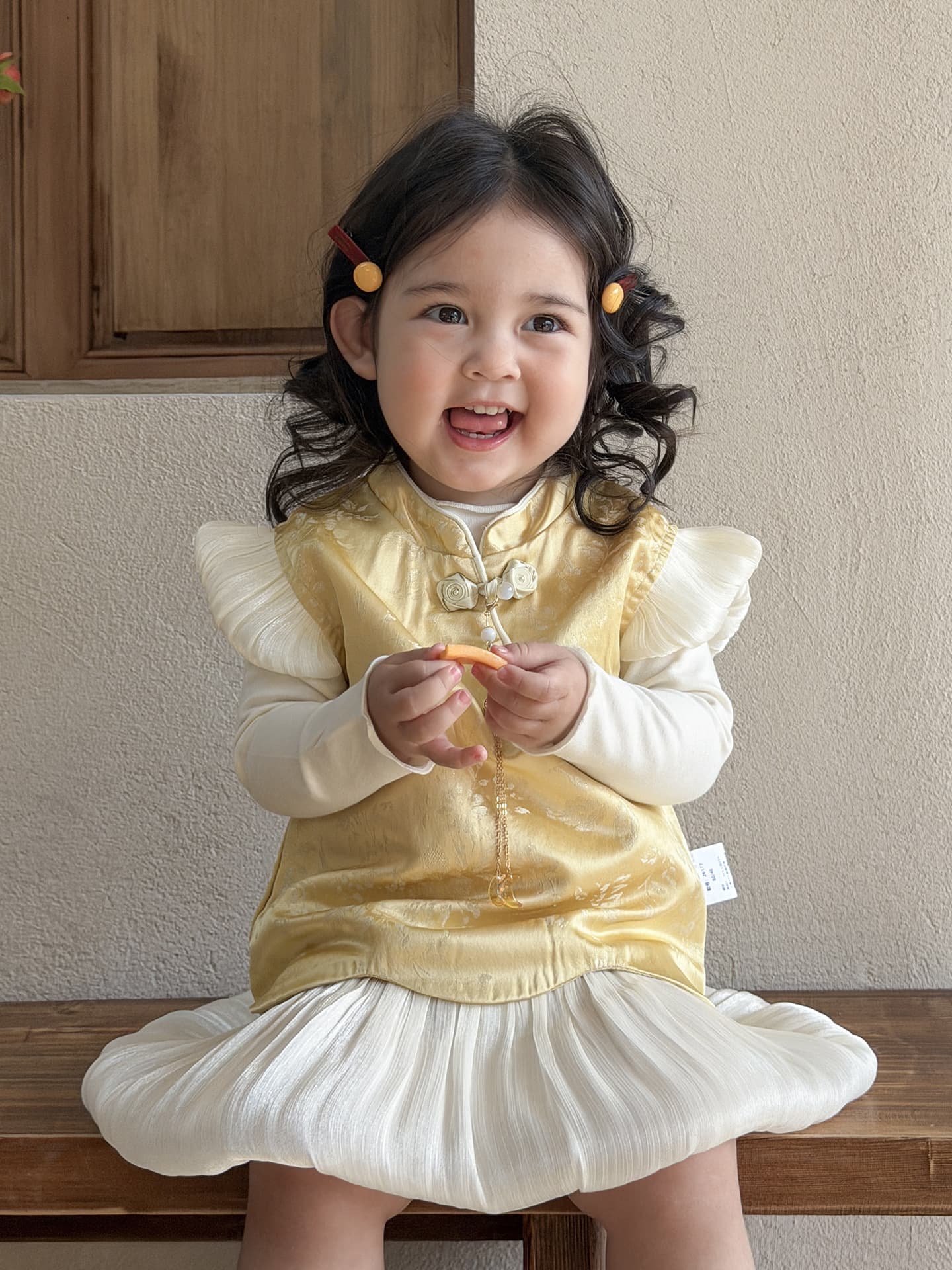 Girls Spring Dress Baby Chinese Style Hanfu Skirt Set First Birthday Outfit Kids New Year Princess Dress