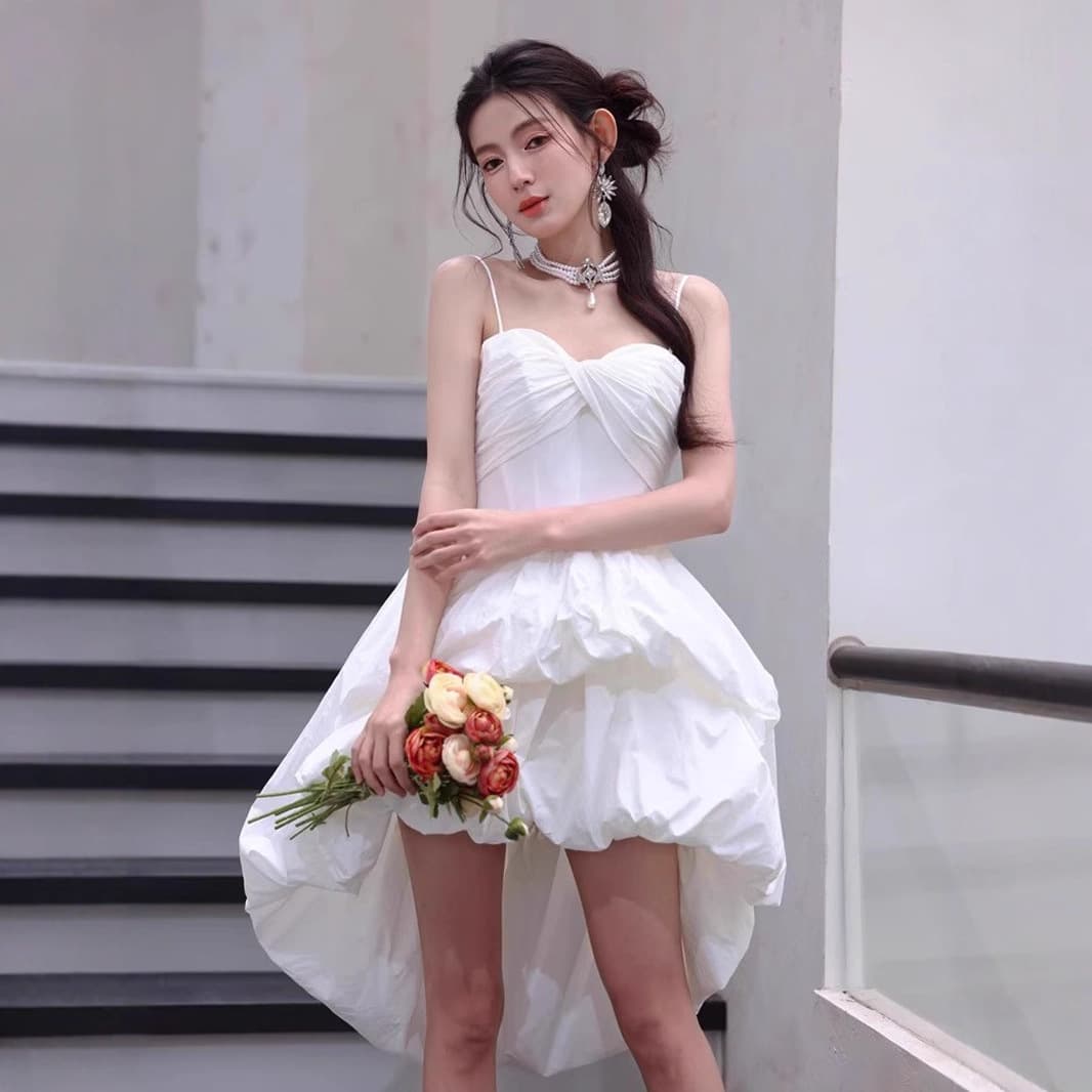 Dress Puffy Dress Adult Ceremony Women Birthday Party Banquet Spaghetti Strap Little Dress 18 Year Old Adult Dress Women