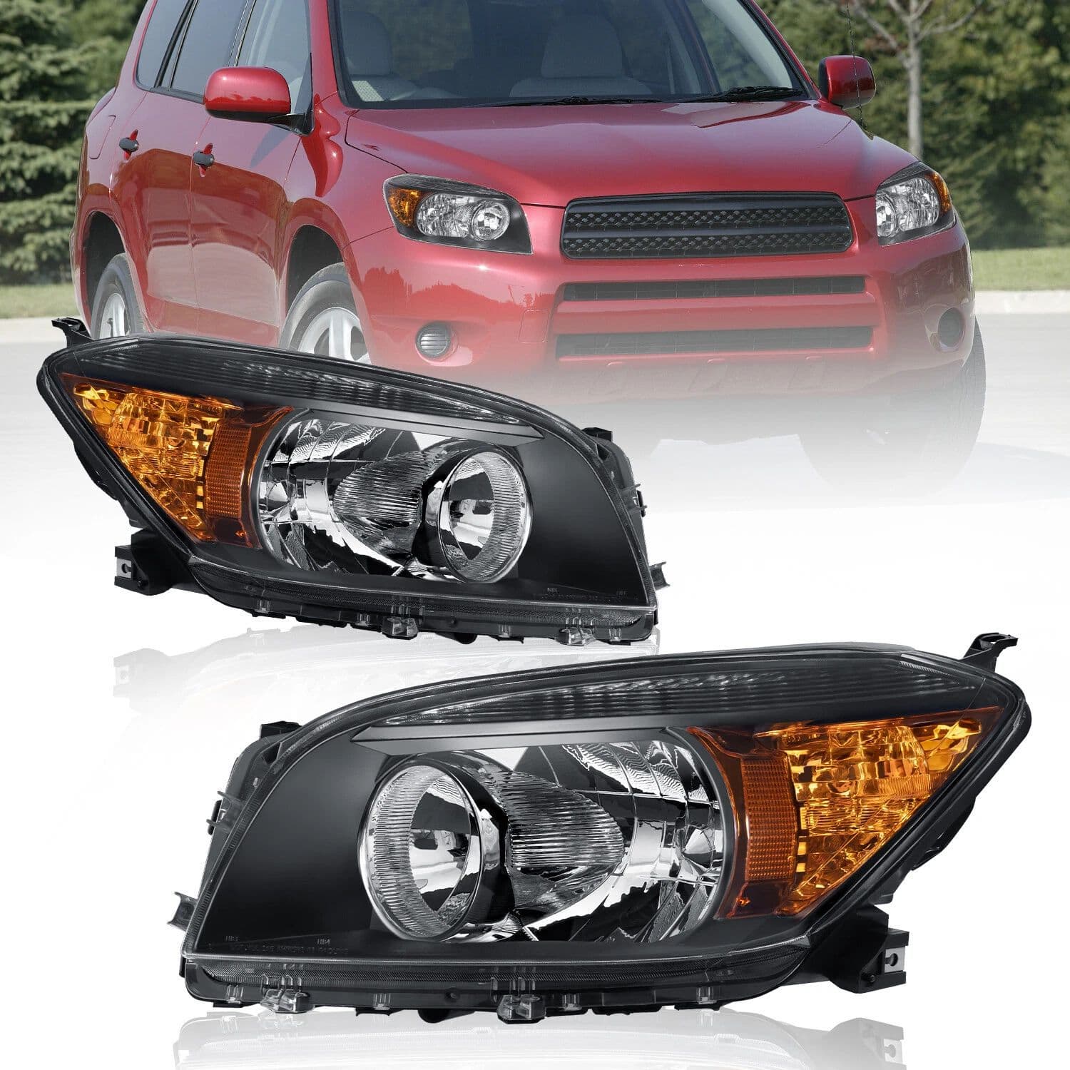 Cross-border foreign trade suitable for 2006-2008 Toyota RAV4 matte black headlight car front lamp