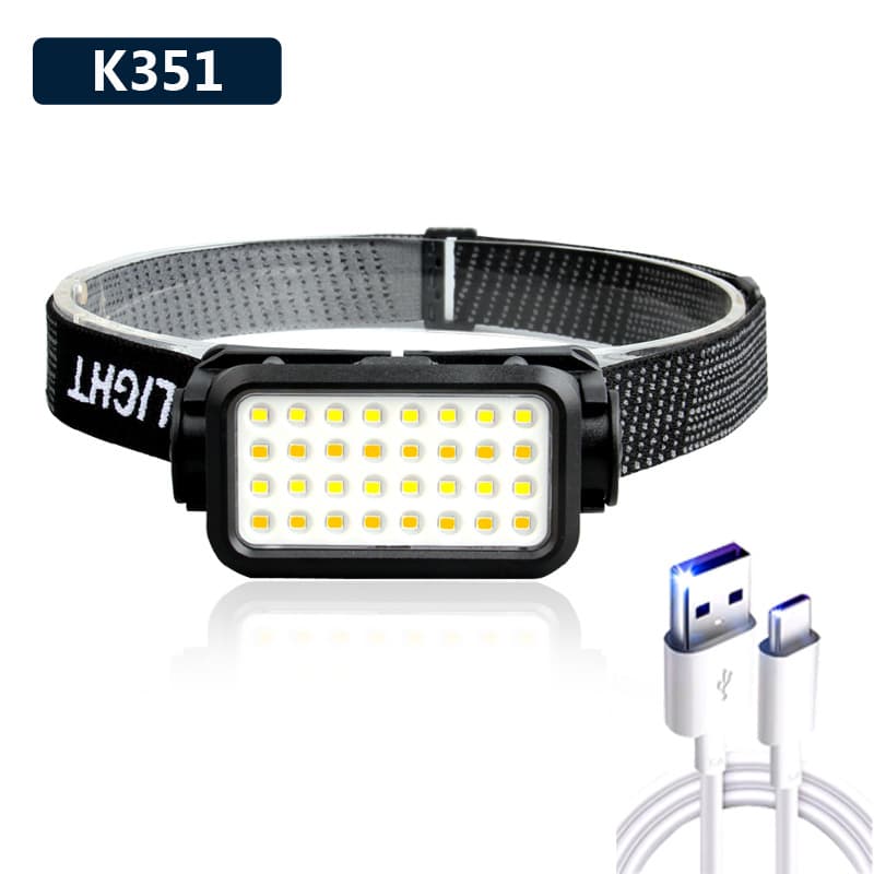 Source Factory New COB Running Light with USB Charging, Lightweight LED Floodlight, Outdoor Camping Head-Mounted Bright Headlamp