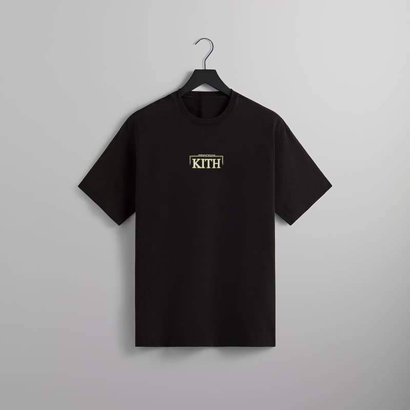 Kith Green Glow Vintage Tee with Green Glow Logo Print Retro T-Shirt