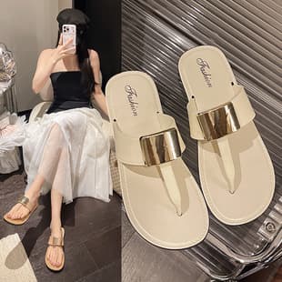 Flat Toe-Loop Slippers for Summer, 2026 New Fashion Trendy Beach Soft Sole Sandals for Women