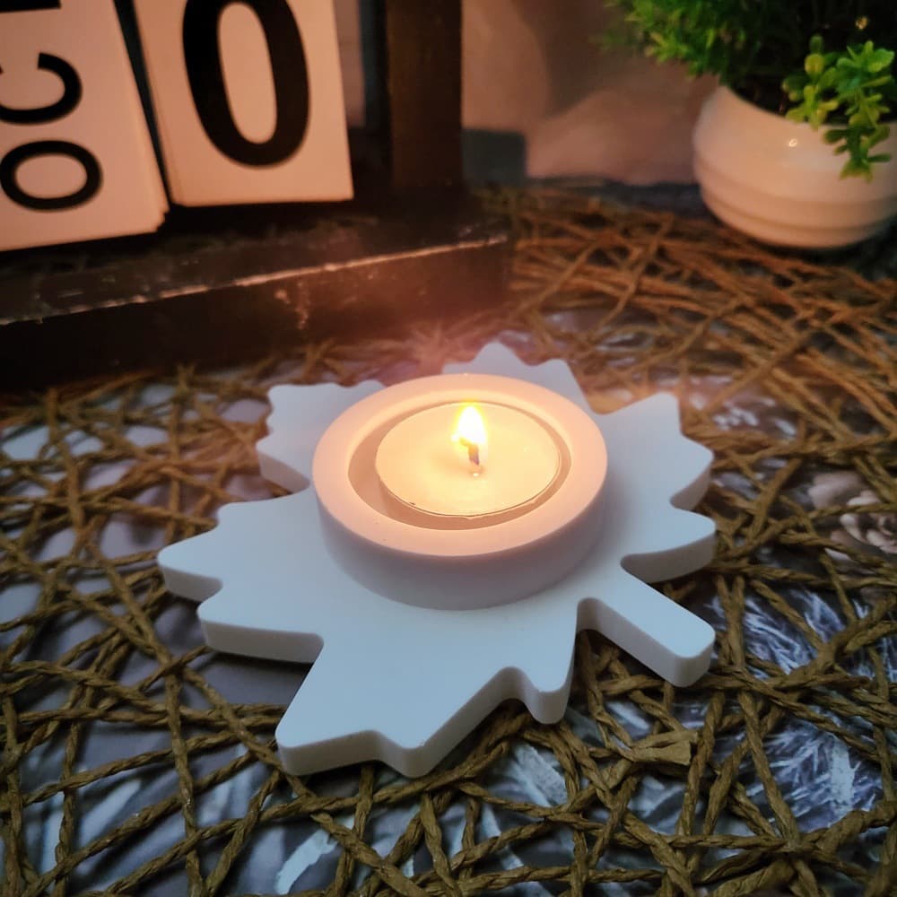 S0873 Maple leaf candlestick ornaments decorative cement plaster mold DIY silicone mold
