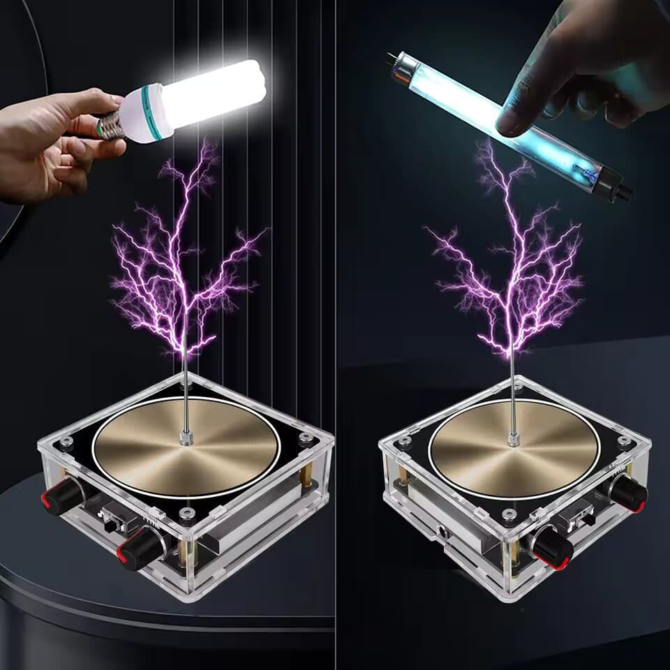 Music Tesla Coil Music Box, Artificial Touchable Lightning with Audio Input and Bluetooth for Science Experiments
