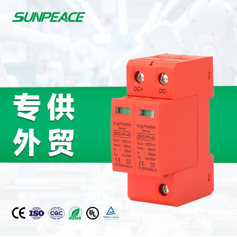 Class 2 lightning surge protector 2P power lightning protector 20KA/40KA household lightning strike surge 500V
