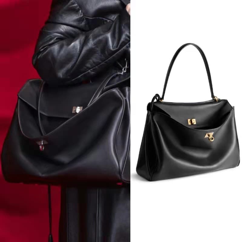 25B New Rodeo Smooth Calfskin Shoulder Bag for Women, Underarm Lock Casual Commute Kelly Bag