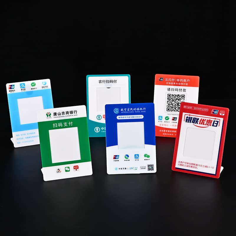 Acrylic injection molded payment sign QR code table card display table card bank payment L-shaped stand price sign