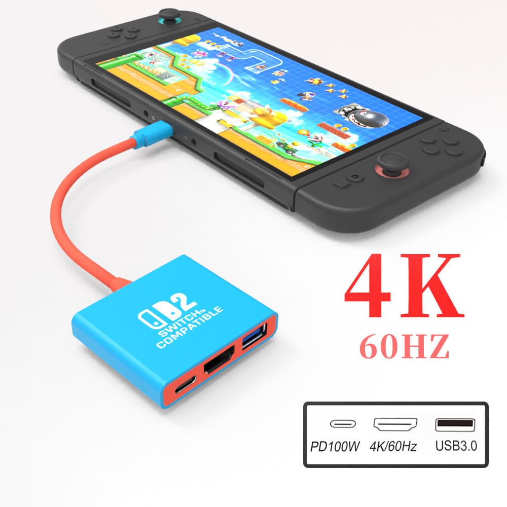Switch2 Portable Base Docking Station NS2 Mini Dock Screen Display Monitor 4K60HZ Video Converter