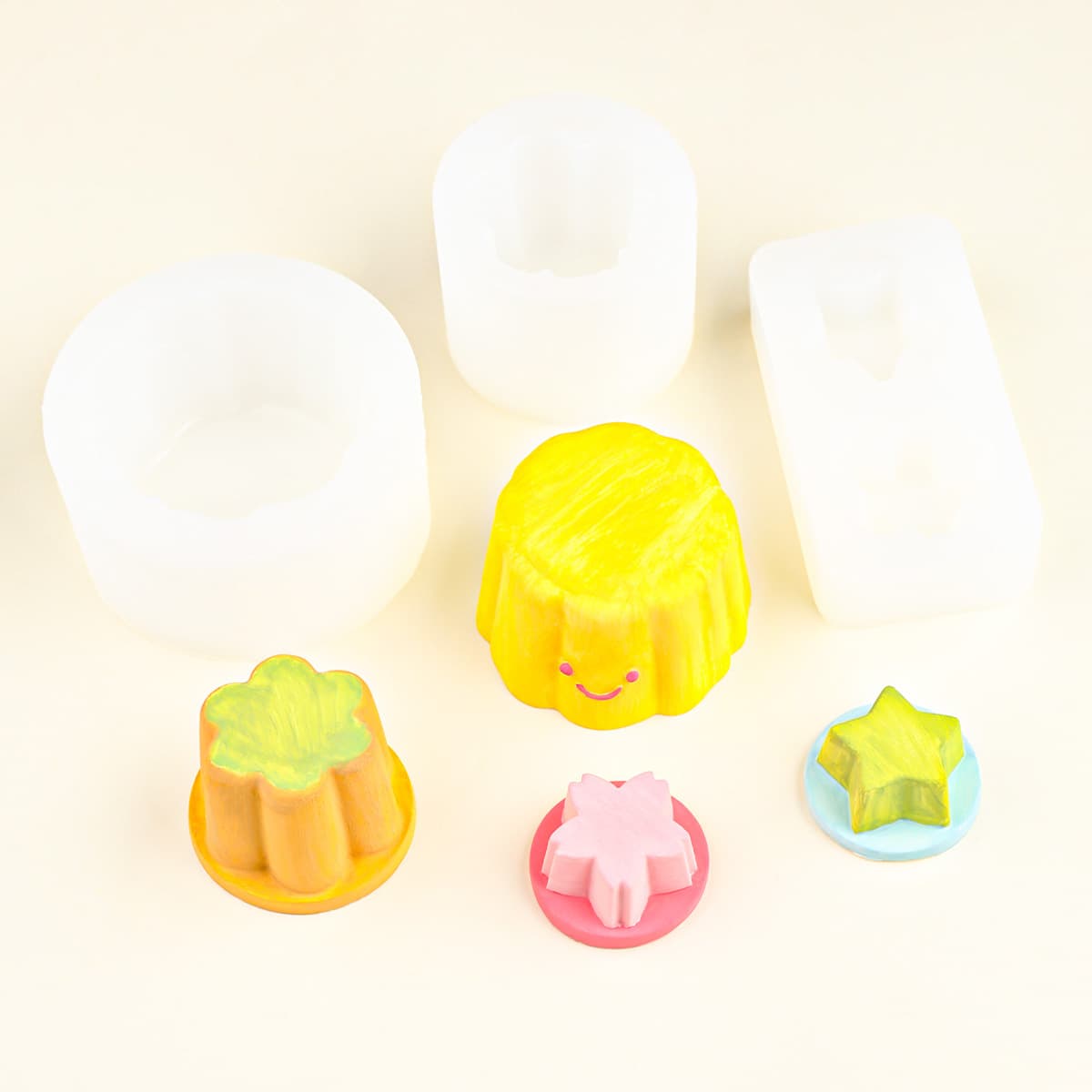 Cute size pudding block pinch mold smile butter block pinch mold food grade silicone mold handmade mold