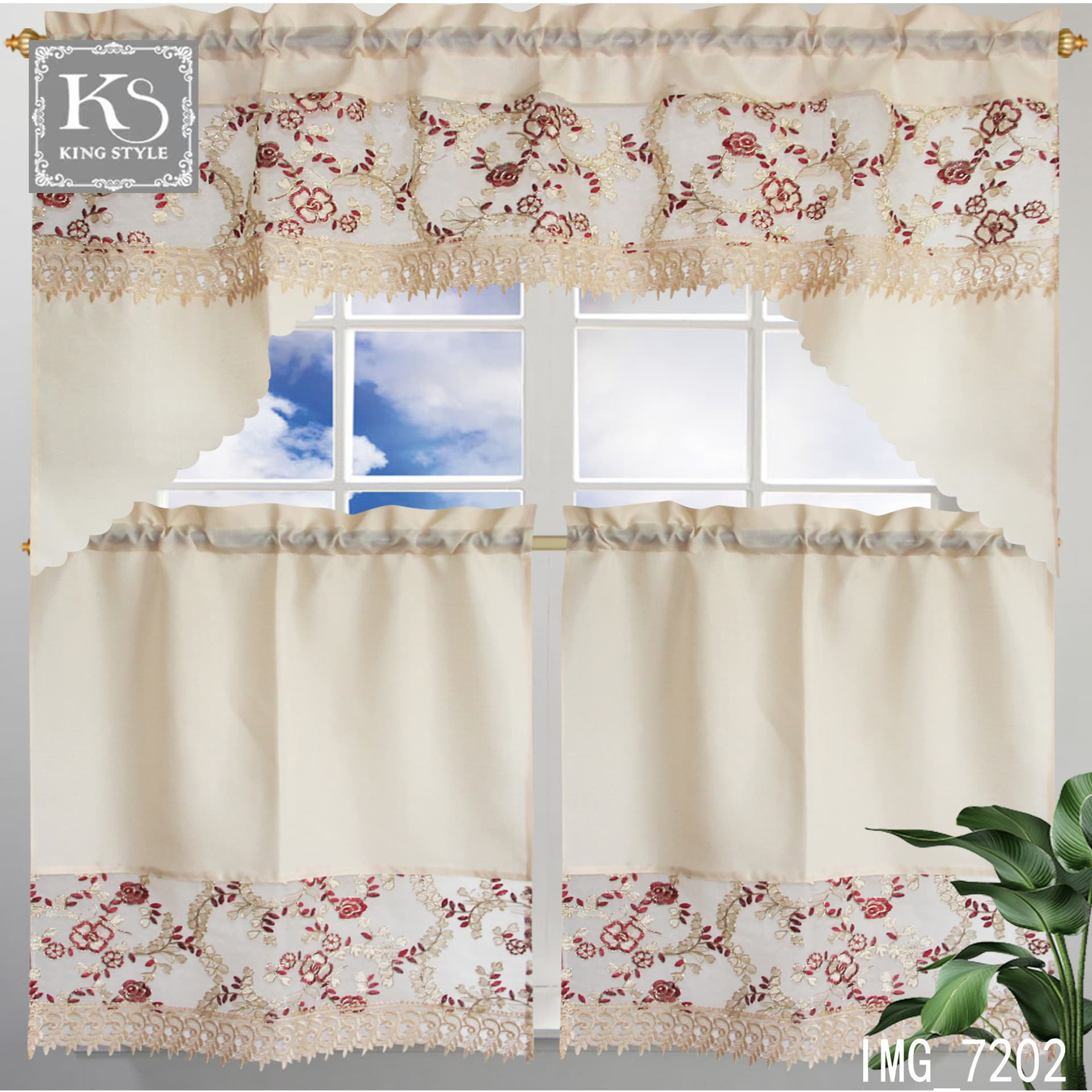Amazon Embroidery Ins Style Door Curtain Simple Fresh Short Curtain Semi-Curtain Blackout No-Drilling Ins Style Curtain