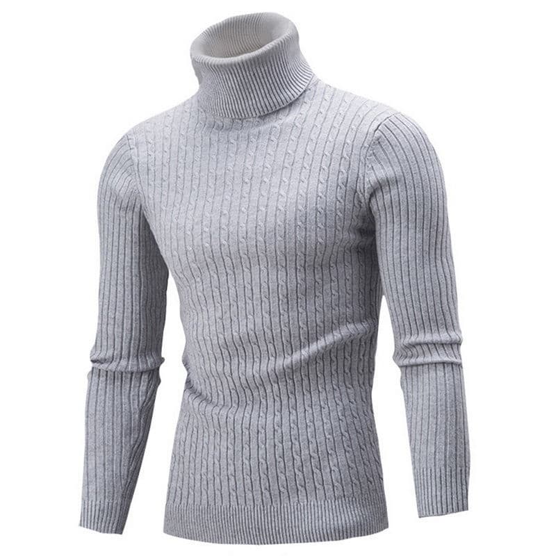 Turtleneck cross-border autumn/winter style sweater men foreign trade trendy style twist cable long sleeve slim men's knitwear pullover base layer shirt
